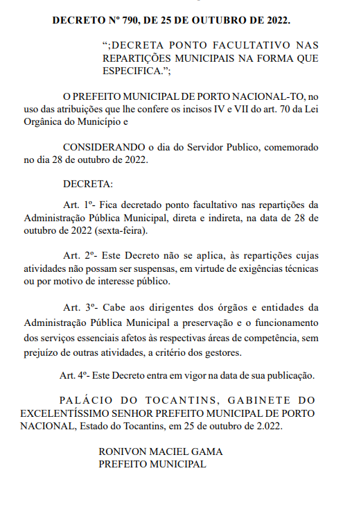 Decreto de Porto Nacional 